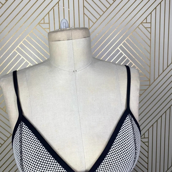TRIANGL‎ Mesh Bikini Swim Top Black White - Picture 3 of 11
